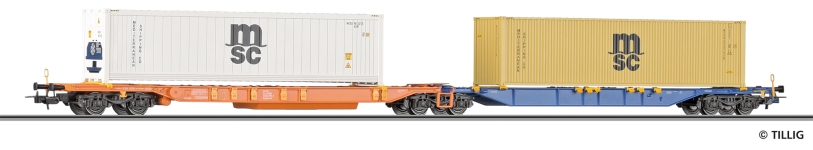 Tillig 77071 - H0 - Doppeltragwagen MSC, ÖBB, Ep. VI